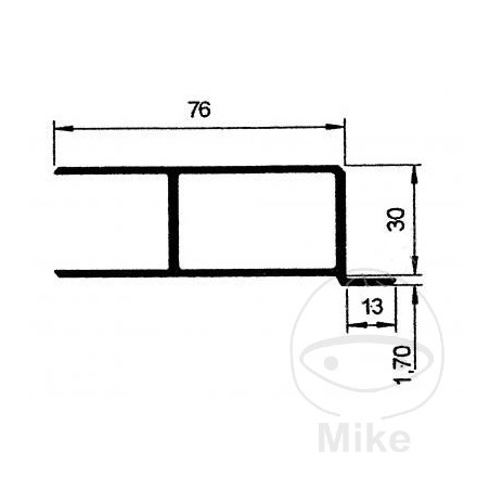 Aluminum Latch for Trailer Left Side Panel 300 MM 338.24.00