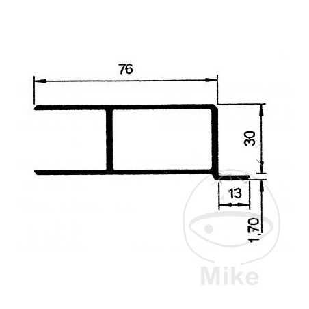 Aluminum lock for trailer right side panel 300 MM 338.24.01