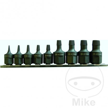 Kit 9 extractores de tornillos 2-14 MM 605.03.89
