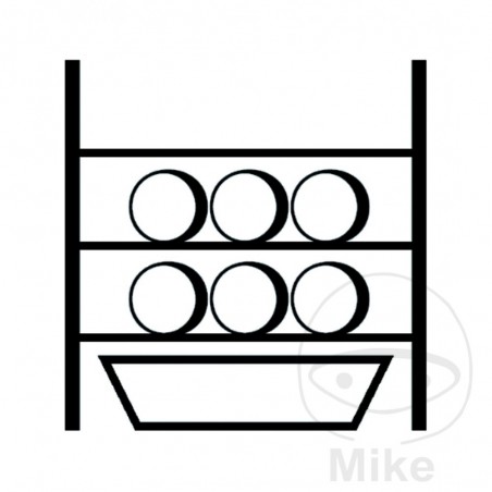 Shelf with collecting tray for drums 6 X 60 L 650.07.48