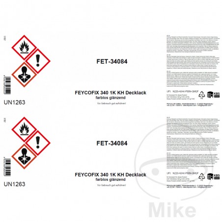 Set of 2 labels for glossy paint containers KH-LACA 998.01.26