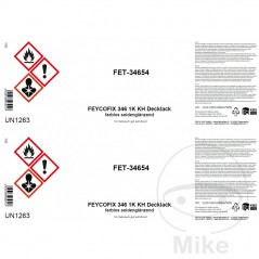 Juego 2 etiquetas para envases de pintura brillante KH-LACA 998.01.27