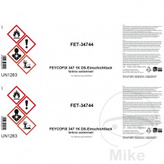 Set of 2 labels for semi-gloss paint containers KH-EINSCHLACK 998.01.28