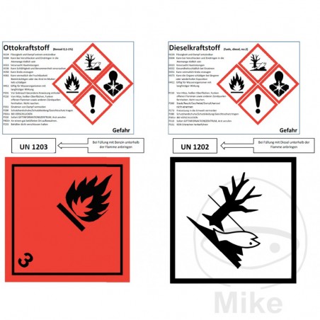 Adhesive labels for the identification of dangerous containers GHS 1BOGENST 998.60.80