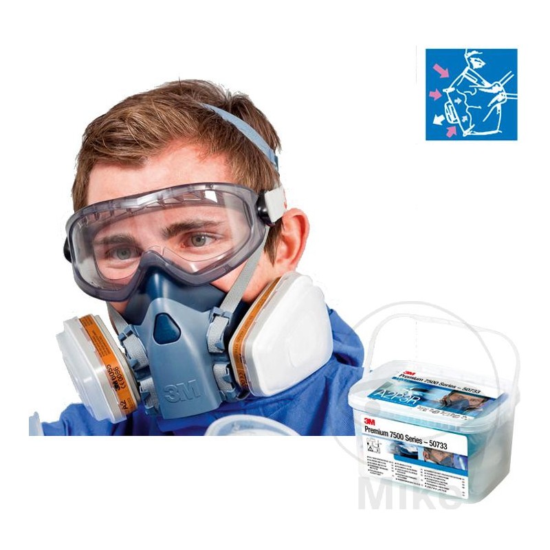 3M Kit media máscara para pintar PREMIUM 7500 A2/P3 227.32.66VAR