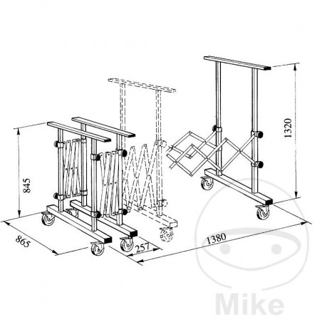 Soporte regulable para reparación B257-1380MM H854-1320MM 606.04.04