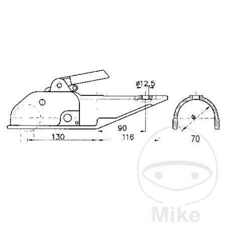 WINTERHOFF Enganche para bola de remolque 3000 KG 70 MM 338.40.88