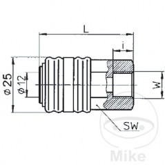 Compressed air hose connector with internal thread I 1/4 656.04.37