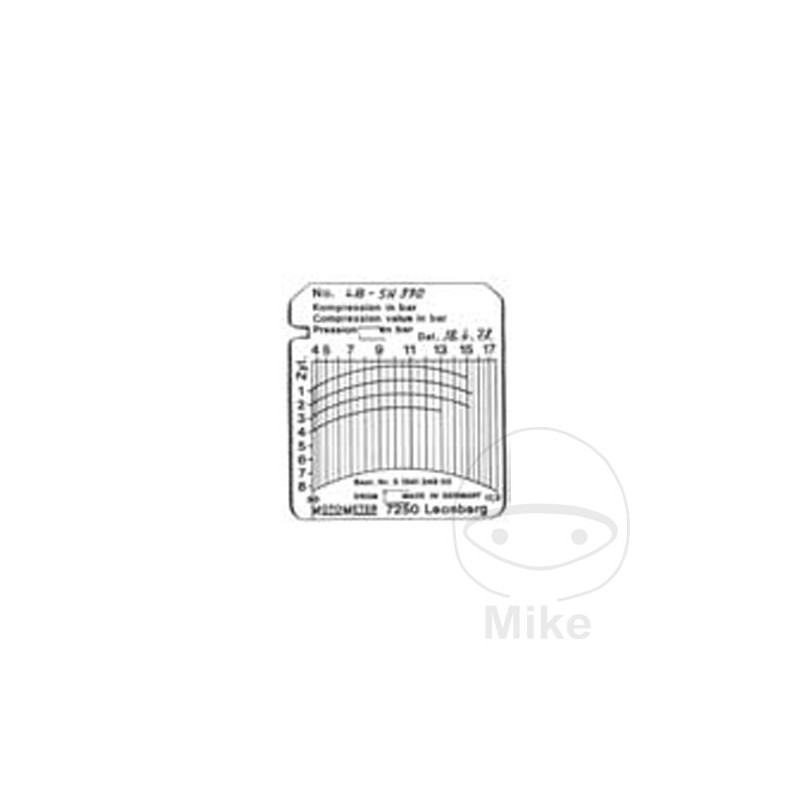 MOTOMETER Pack 100 chart sheets to record pressure 60/43 BAR 614.42.73