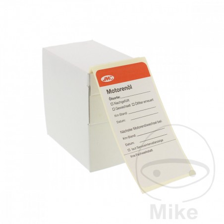 JMC Box of 100 German motor oil change labels 998.90.22