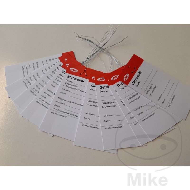 JMC Pack 10 German engine/gearbox oil change labels 998.91.51