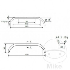 Plastic fenders for trailer H380 B220 S1500 338.04.09