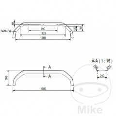 Guardabarros de plastico para remolque H380 B240 S1500 338.04.17