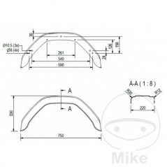 Guardabarros de plastico para remolque H330 B220 S750 338.04.33