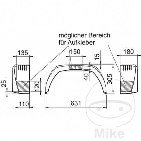 Plastic fenders for trailer H305 B180 S631 338.04.54
