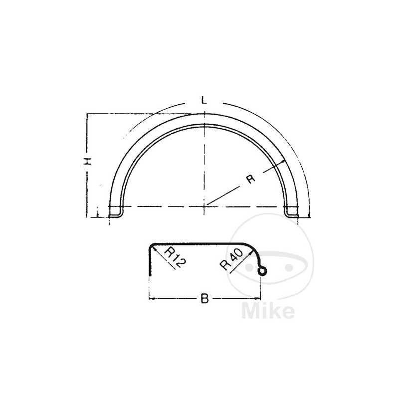 Guardabarros de plastico para remolque H380 B240 S800 338.52.42