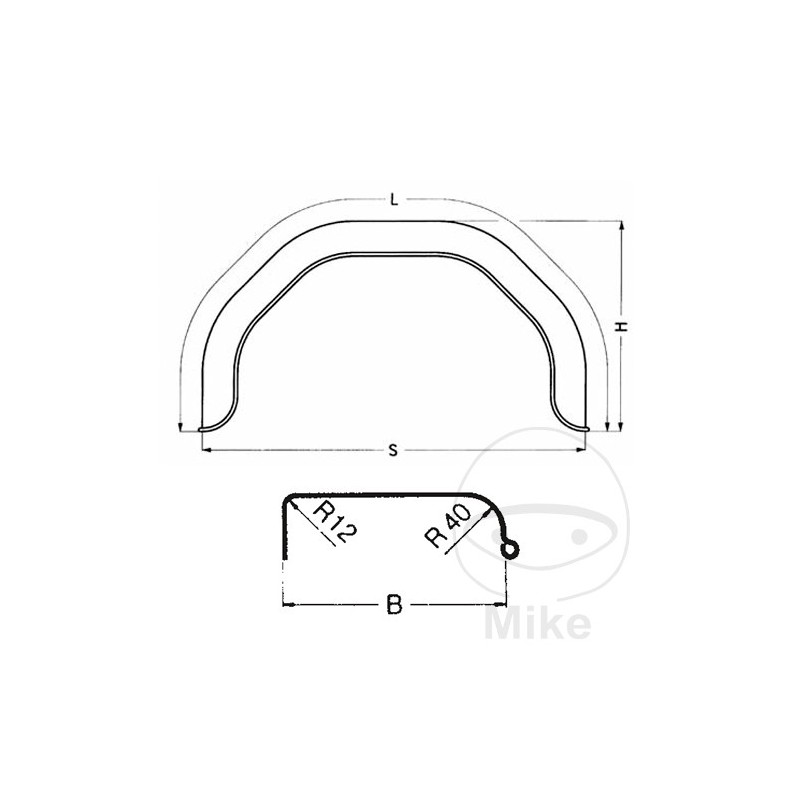 Guardabarros de acero para remolque H400 B210 S1520 338.52.67