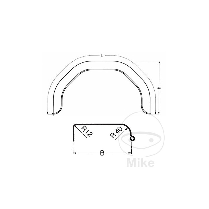 Guardabarros de plastico para remolque H300 B200 S660 338.52.91