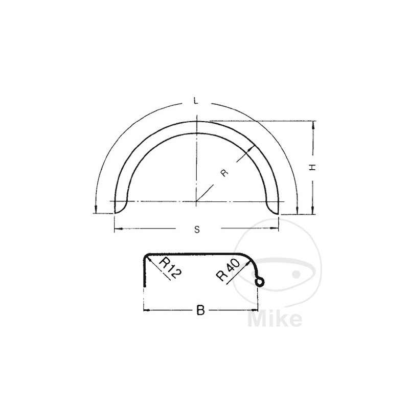 Guardabarros de acero para remolque H390 B240 S750 338.55.98