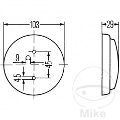 HELLA Luz Interior con Interruptor para barcos RD 105 109.95.89