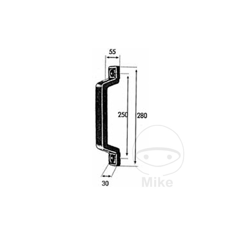 rubber handle for trailer 250 MM 338.39.65