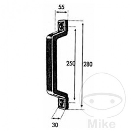 rubber handle for trailer 250 MM 338.39.65