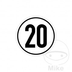 Self-adhesive speed sign 20 km/h 200 MM 205.12.20