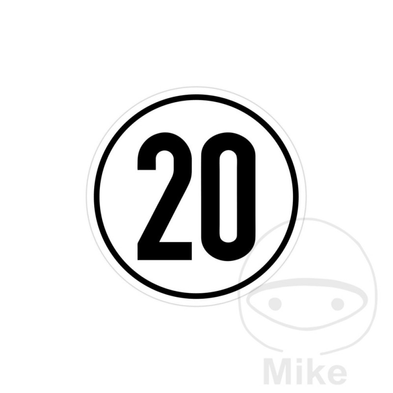 Self-adhesive speed sign 20 km/h 200 MM 205.12.20