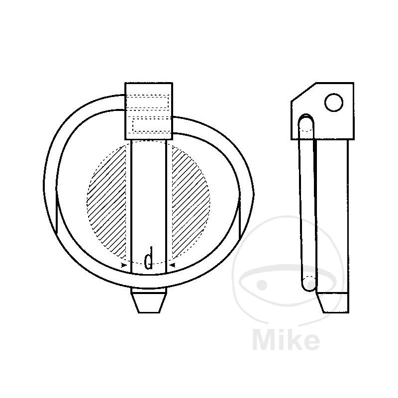 Galvanized locking pin 6 MM 348.61.49