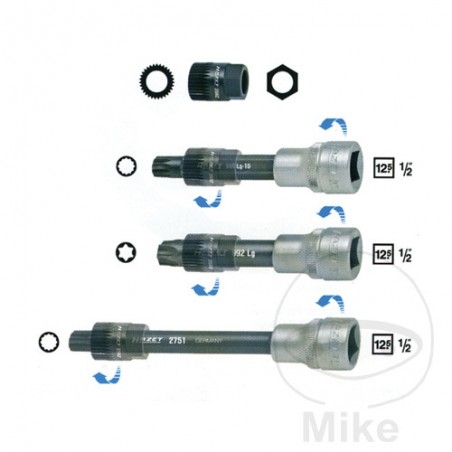 HAZET Juego 4 llaves combinadas para alternador 605.09.34