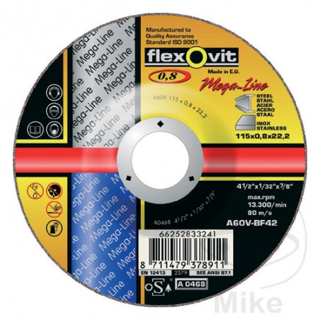 FLEXOVIT Disco de corte 115 X 0.8 22.2 A60V-BF42 564.79.87