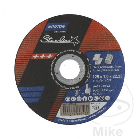 NORTON Disco de corte 125 X 1.6 A60R 564.88.60
