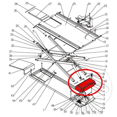 JMP Plastic cover for hydraulic group of lifting platform 500/700 674.00.40