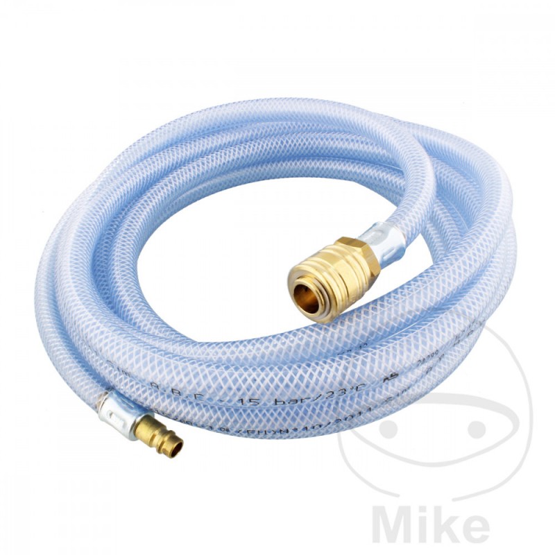 Compressed air hose with safety coupling and nozzle GEWEBE LW9 5 M 656.00.57