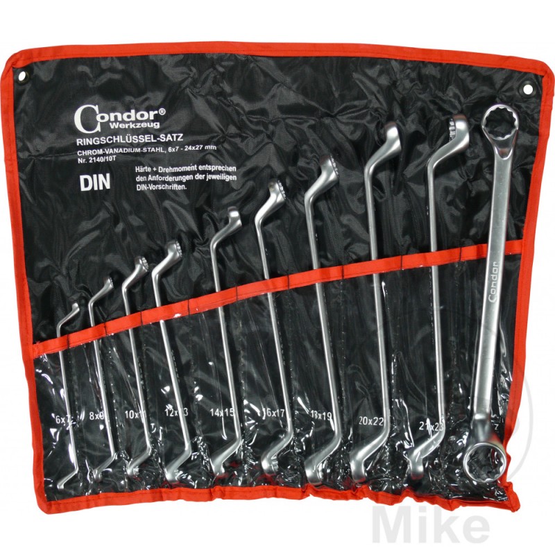 CONDOR Juego 10 llaves de estrella acodadas MQ 6-27 MM 604.29.64