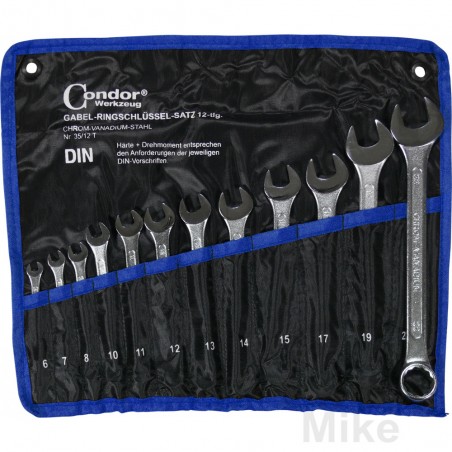 set van 12 ringsteeksleutels 6-22 mm