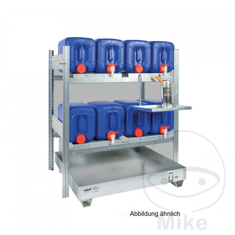 Quick filling station with collecting tray for 8 drums 20 L 650.51.64