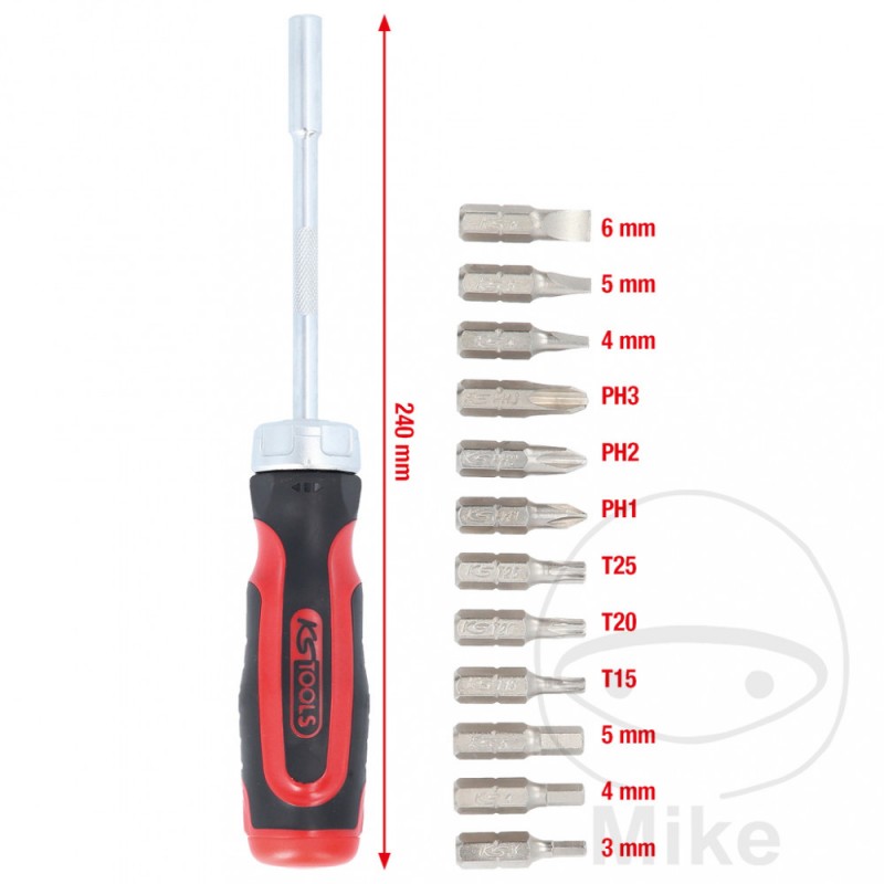 KS TOOLS 12 in 1 screwdriver DE TRINQUETE 632.02.34