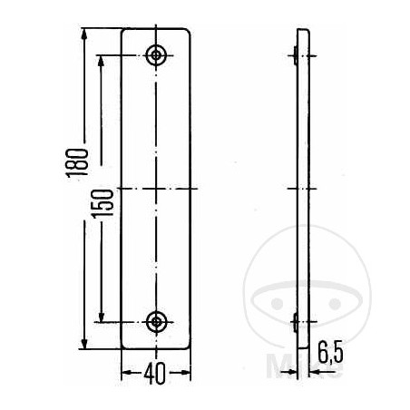 Square catadioptric reflector for trailer 182.02.32