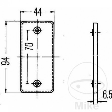 Square catadioptric reflector for trailer 182.02.81