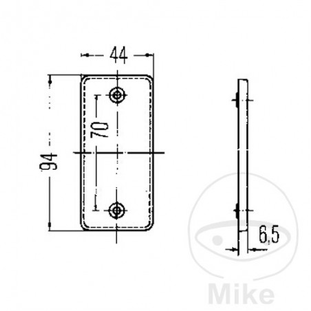 Reflector catadióptrico cuadrado para remolque 182.02.99