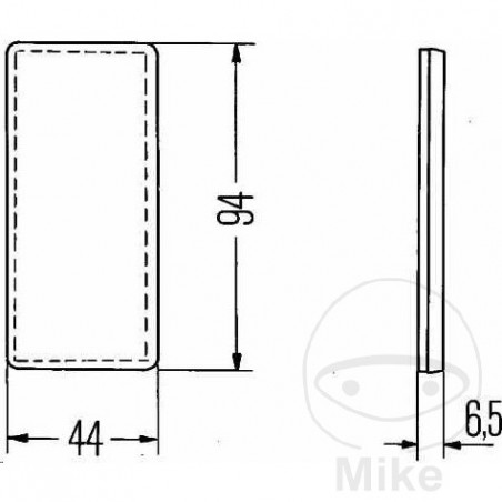 Square catadioptric reflector for trailer 182.07.78