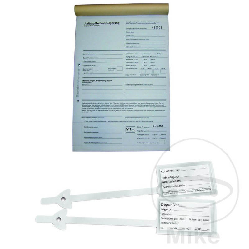 Pack 100 work forms sheets in German 25S 298.00.11