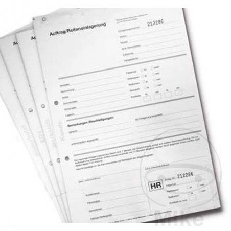 Pack 100 hojas formularios de trabajo en alemán 25S 298.00.11