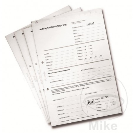 Pack 25 hojas formularios de trabajo en alemán 298.00.13