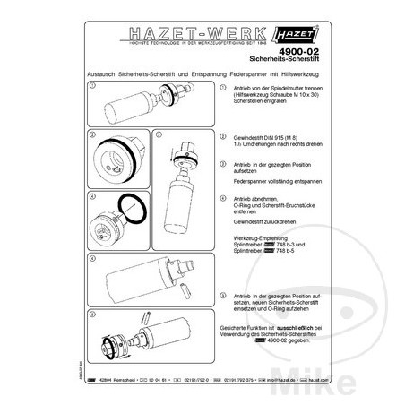 HAZET Set of spare parts for spring tensioner 617.10.01