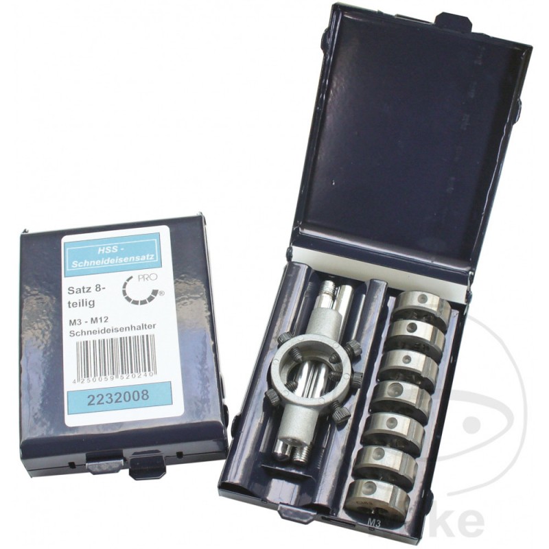 Set of 8 cutting dies M3-M12 D 25 MM 637.00.76