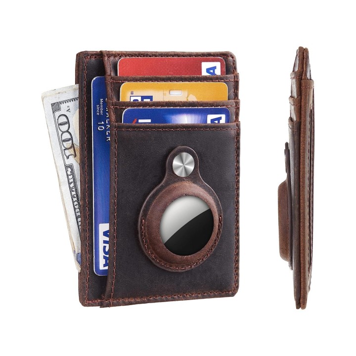 TUDETIC Cartera tarjetero con soporte AirTag - Mantén tus objetos de valor seguros y localizados TUD-WAT-NEGRVAR
