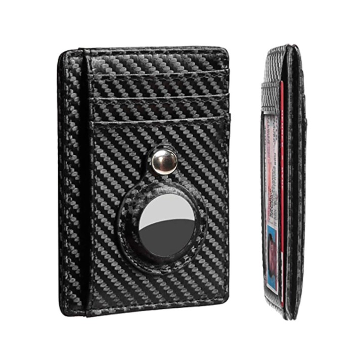 TUDETIC Cartera tarjetero con soporte AirTag - Mantén tus objetos de valor seguros y localizados TUD-WAT-NEGRVAR