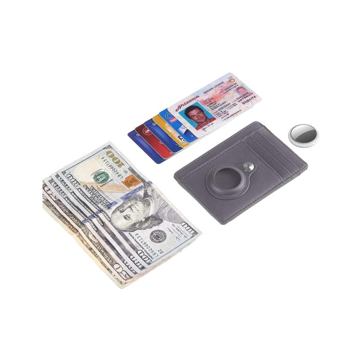 TUDETIC Cartera tarjetero con soporte AirTag - Mantén tus objetos de valor seguros y localizados TUD-WAT-NEGRVAR